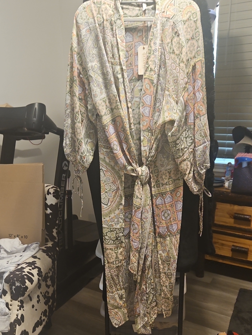 Shyanne Purple and Orange Paisley Print Kimono